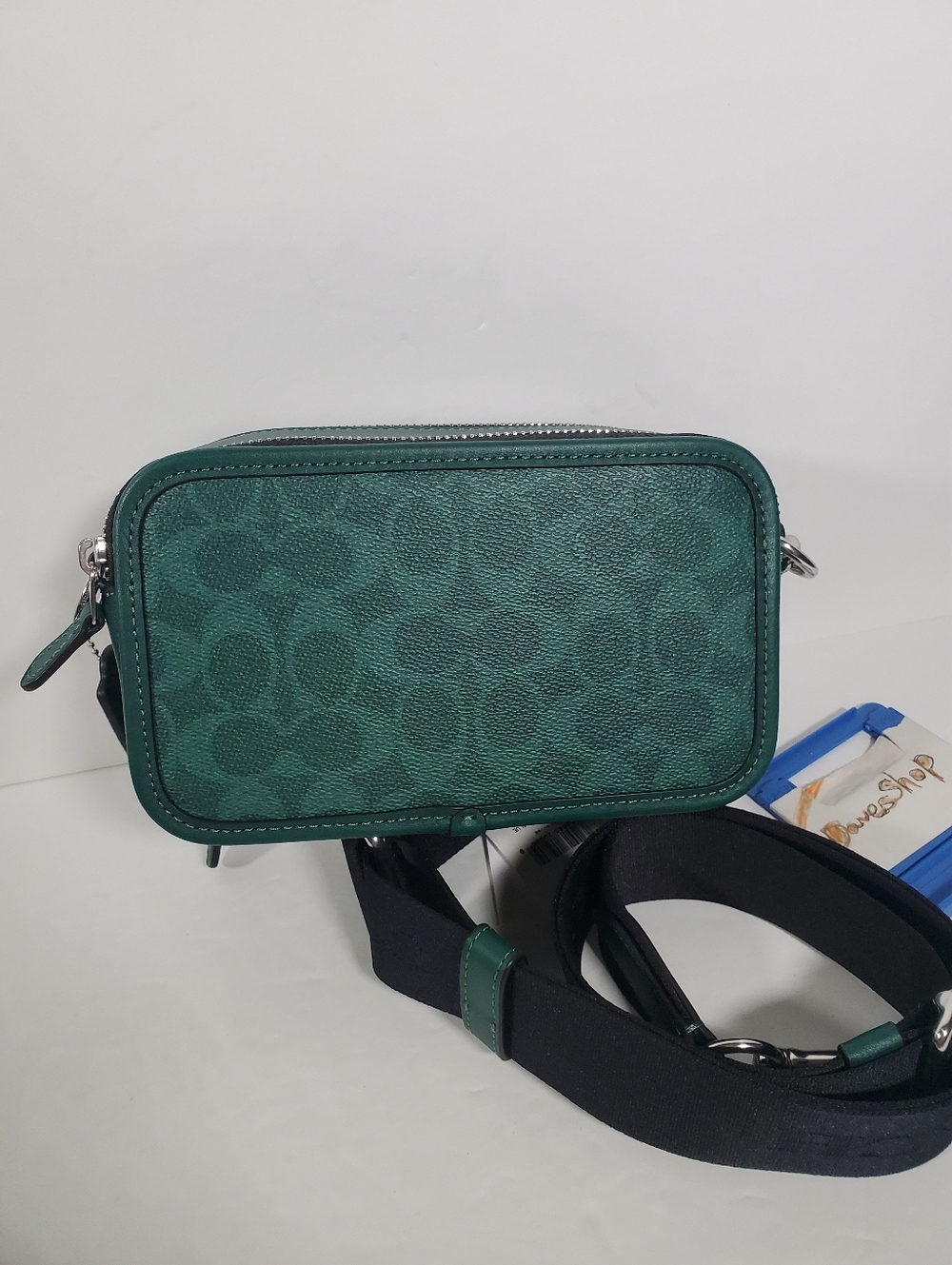NWT Coach Men’s Wyatt Crossbody Bag In Signature Canvas CW365 Silver/Sea Green - Picture 3 of 6